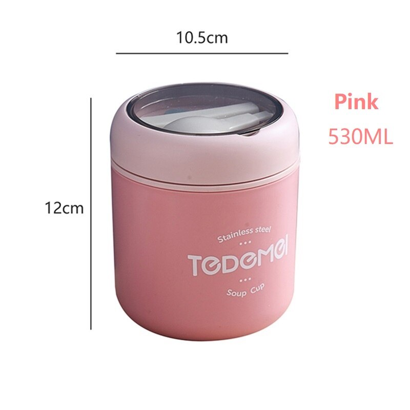 710ML Lunch Box 304 Stainless Steel Insulated Soup Cup With Spoon Food Thermal Jar Insulated Soup Thermos Container for Children