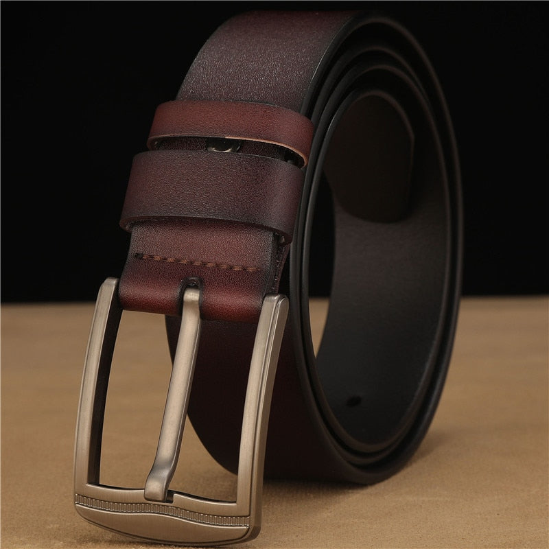 Men&#39;s Belt, Cowhide Leather, Luxury High Quality Pin Buckle Genuine Leather Vintage Fancy Jeans Designer High Quality
