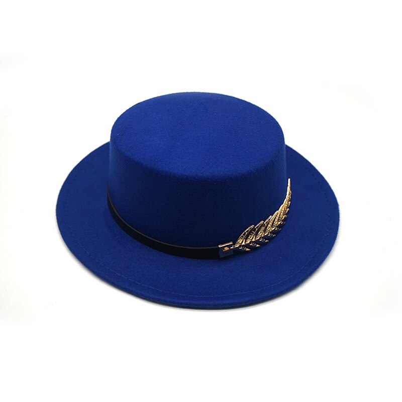 Autumn Winter Women Men Wool Vintage Trilby Felt Fedora Hat Ribbon With Wide Brim Gentleman Elegant  For Lady Flat top Jazz Caps