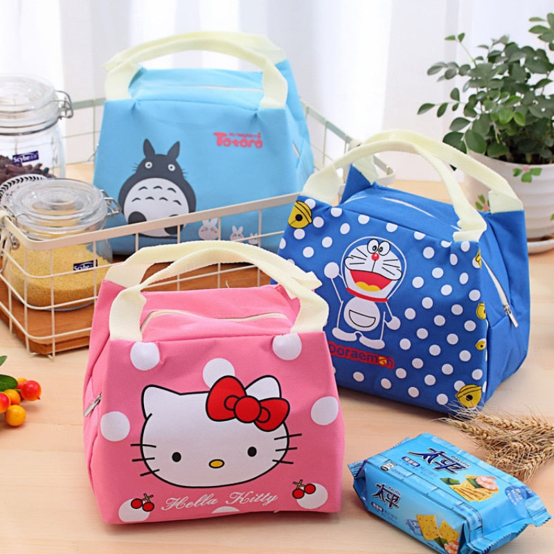 Portable Cartoon Lunch Box Thermal Picnic Food Insulation Bag Plush Doll Handbag Outdoor Container For Women Girl Kids Children