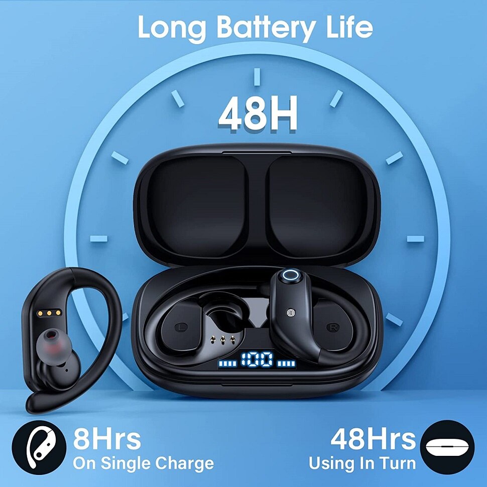 Bluetooth Headphones Wireless Earbuds with Wireless Charging Case Stereo Sound Earphones with 4Mic in-Ear Headsets Deep Bass