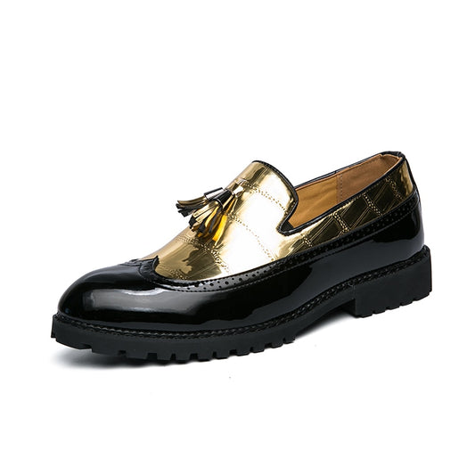New Casual Loafers Men Leather Shoes, Fashion Wedding Party Shoes, Luxury Men Designer Business Flats Shoes Plus Size 38-47