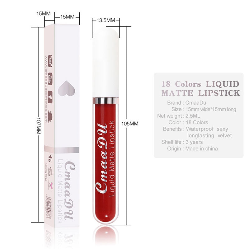 Lip Gloss Long Lasting Matte Velvet Lip Stick Lip Makeup Liquid Lipstick Women Beauty Sexy Red Waterproof Cosmetics Lipgloss
