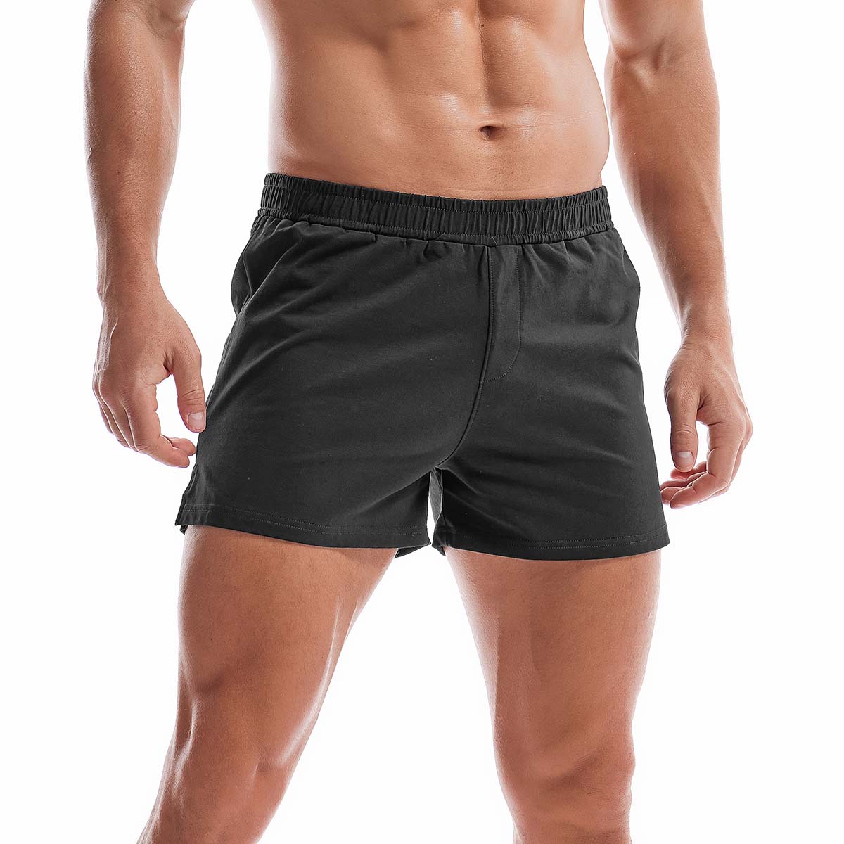 Mens Cotton Sleep Bottoms Lounge Home Pajama Shorts Elastic Waist Breathable Solid Underwear Boxers Man Jogger Yoga Sport Shorts