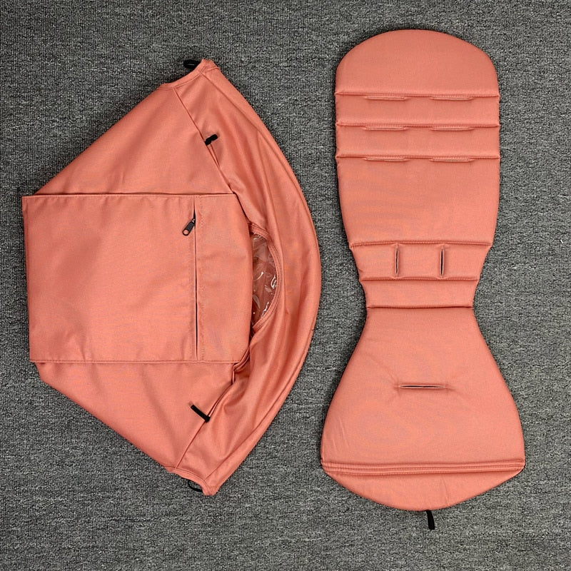 Stroller Hood &amp; Mattress For Babyzen YOYO2 Oxford Cloth Back Zipper Pocket Yoyo Stroller Accessories 175 Degree Hood Cushion