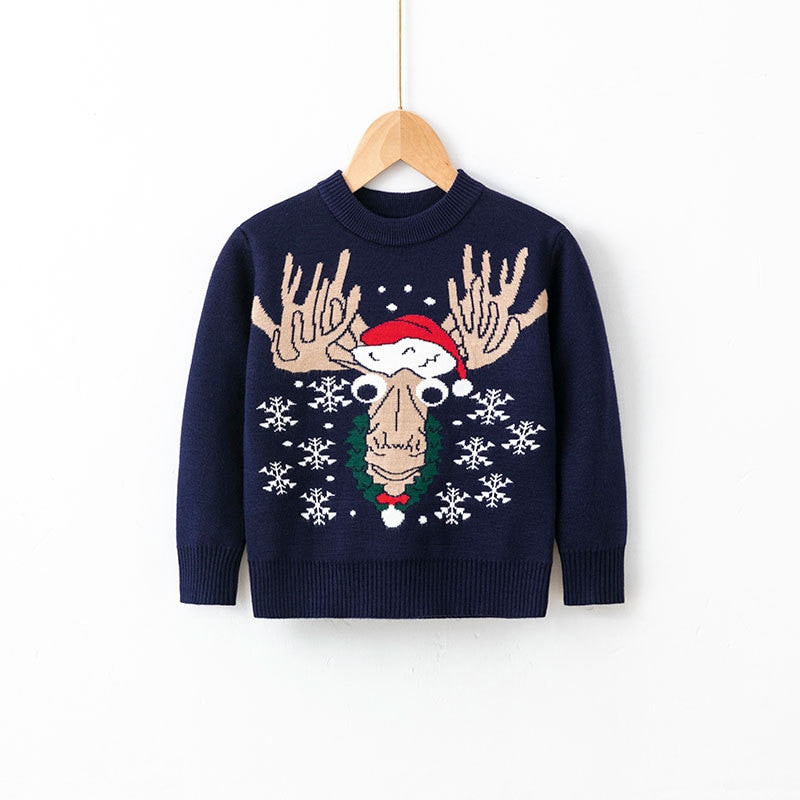 Girls Sweater 2022 Winter Autumn Children Clothing Baby Girl Knitwear Pullover Knitted Sweater Kids Cartoon Print Warm Sweaters