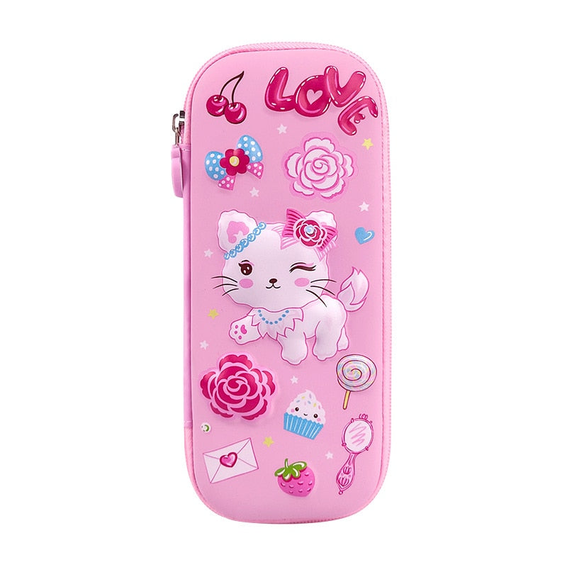 3D stereo animal pencil case plastic Stationery box School Pencil cases for girls pen case boy student pen box cute pen bag gift