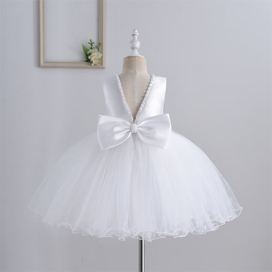 Yoliyolei Girl Dresses Costume Clothes Flower Girl Party Birthday Ball Gown Baby Kids Toddler Children Vestido with two Bowknot