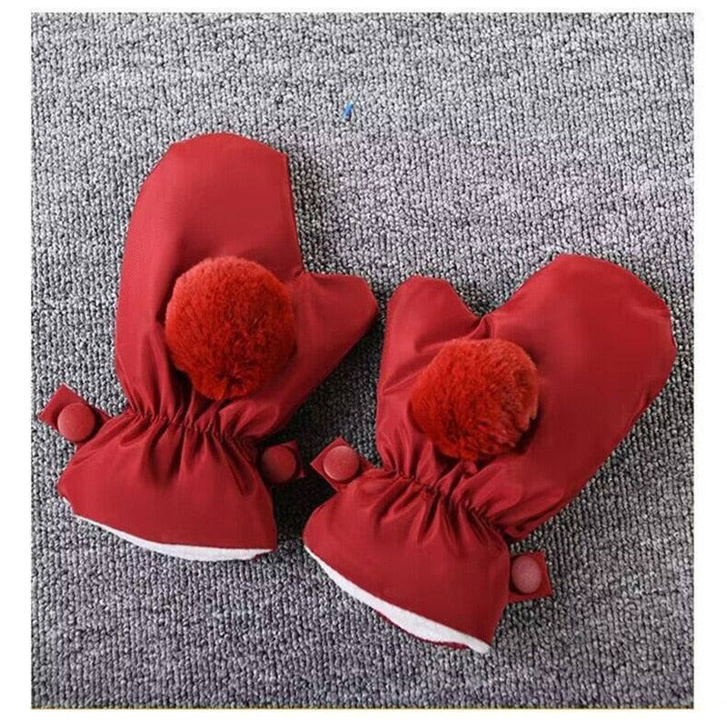 Winter Girls Thick Coats Fleece Warm Down Cotton Mid-Length Jackets Gloves Hooded Parka Coats Children&#39;s Outerwear Clothes
