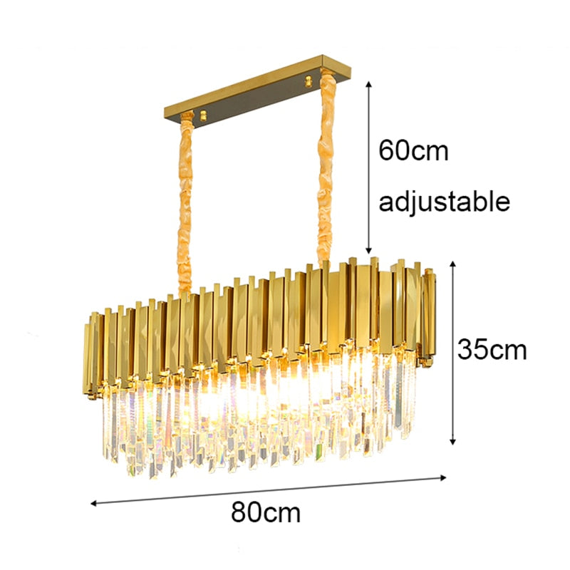 Nordic Modern Oval Round Crystal Ceiling Chandelier Restaurant Led Lights Luxury Bar Table Lamp Bedroom Living Room Lighting