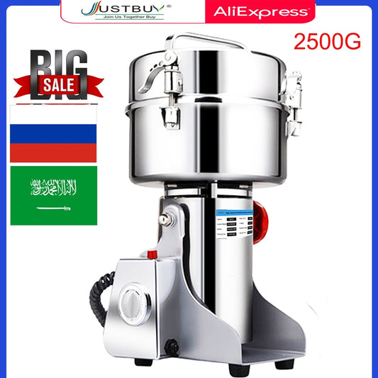 2500G/1000G/800G Food Herb Coffee Grinder Grain Spices Mill Medicine Wheat Dry Food Mixer Chopper