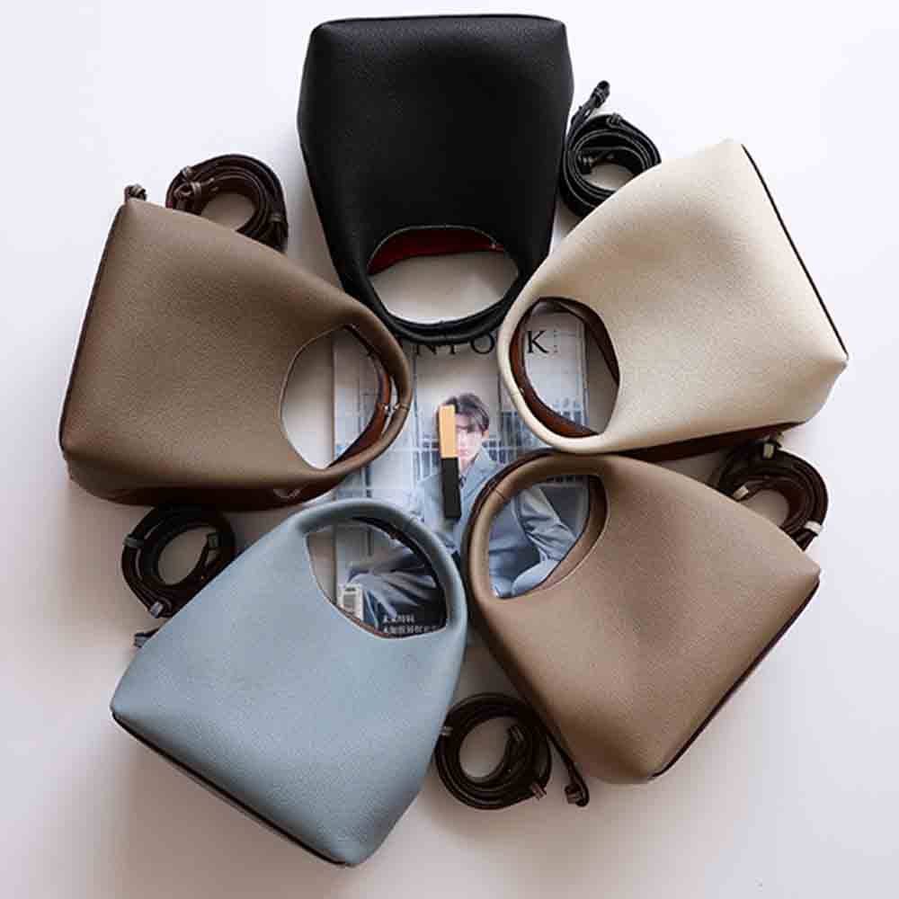 Motingsome Patchwork Style Women Bucket Bag Lychee Texture Cowhide Luxury Designer Bag High Grade Ladies Handbag 2022 New Winter