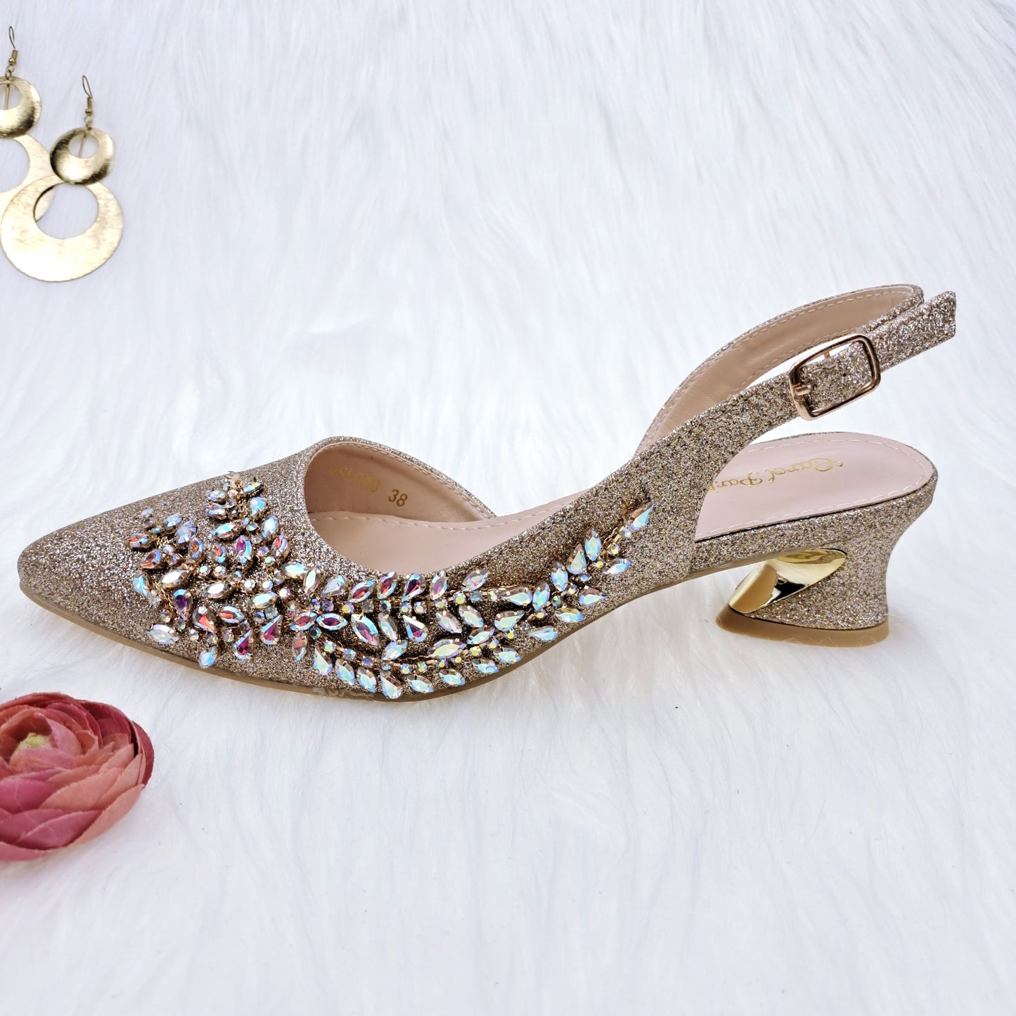 QSGFC 2022 R. Blue Color Shaped Mid-heel Design Shoes Popular Pointed Ladies Shoes And Bags African Wedding Party Shoes With Bag