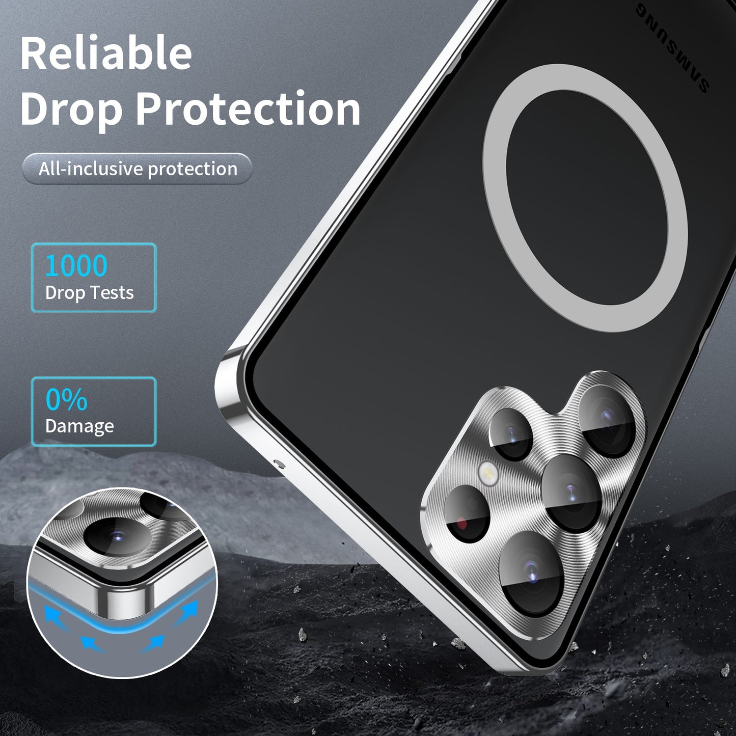 Magnetic Magsafe Case For Samsung Galaxy S23 S22 S21 Note 20 10 Ultra Metal Alloy Glass Frosted Protective ultra-thin back cover