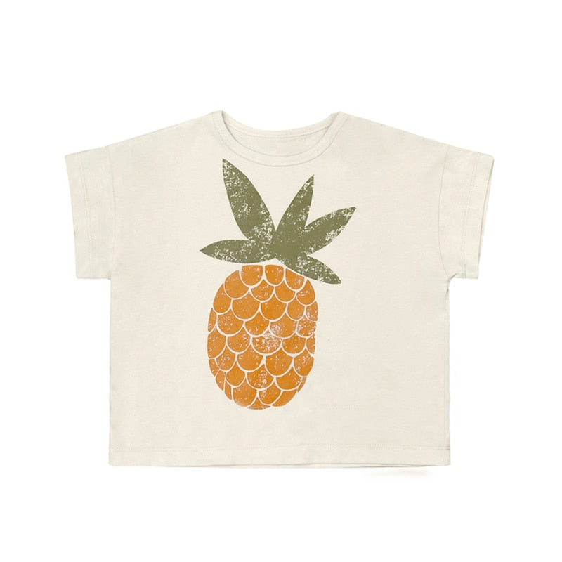 Fashion Kids Summer T-shirts Slub Cotton Toddler Baby Clothes Children Tops Tees For Boys &amp; Girls
