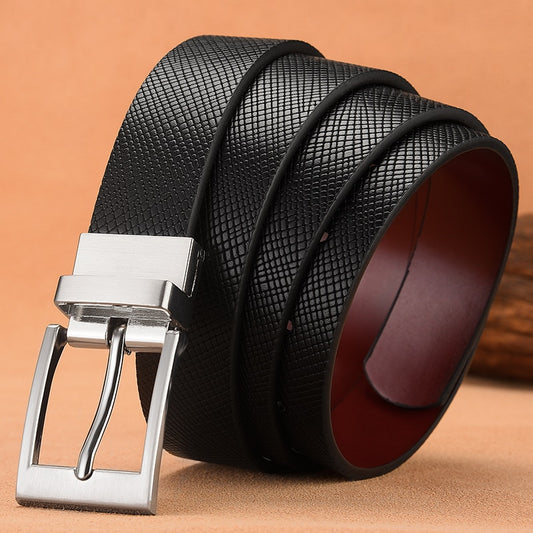 Male Leather Belts For Men Designer Reversible Buckle Classic Unisex Female Waist Belt Jeans High Quality 3.0 CM Black Strap