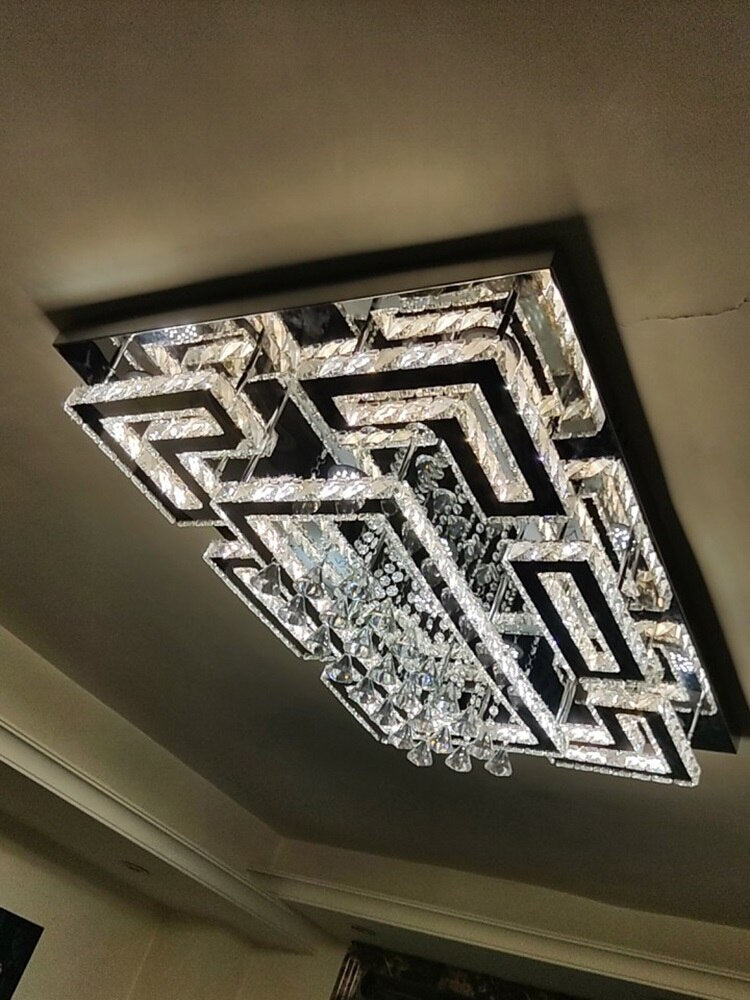 Luxury led fixtures drawing crystal ceiling light living ceiling lamp modern lighting bedroom led crystal lamp remote control