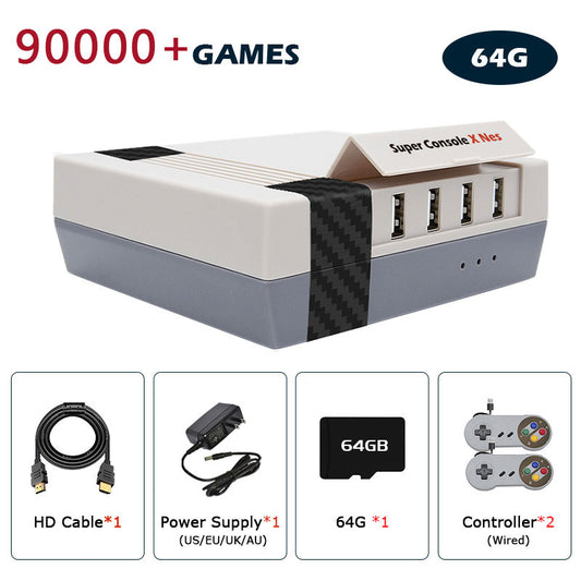 Super Console X NES  Retro Game Support Multiple Emulators Such As PSP/PS1/N64/DC With Two Wired Controllers Send 90,000+ Games