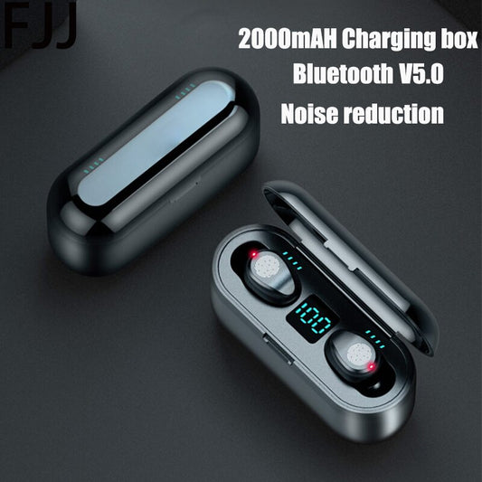 F9 TWS Bluetooth 5.0 Earphones 2000mAh Charging Box Wireless Headphone 9D Stereo Sports In-Ear Earbuds Headset HD Mic For Phone