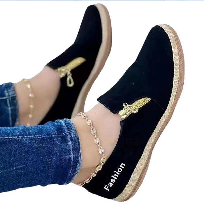 Women Sneakers 2022 New Slip On Flat Shoes For Women Black White Chaussure Femme Casual Loafers Women Free Shipping Sports Shoes