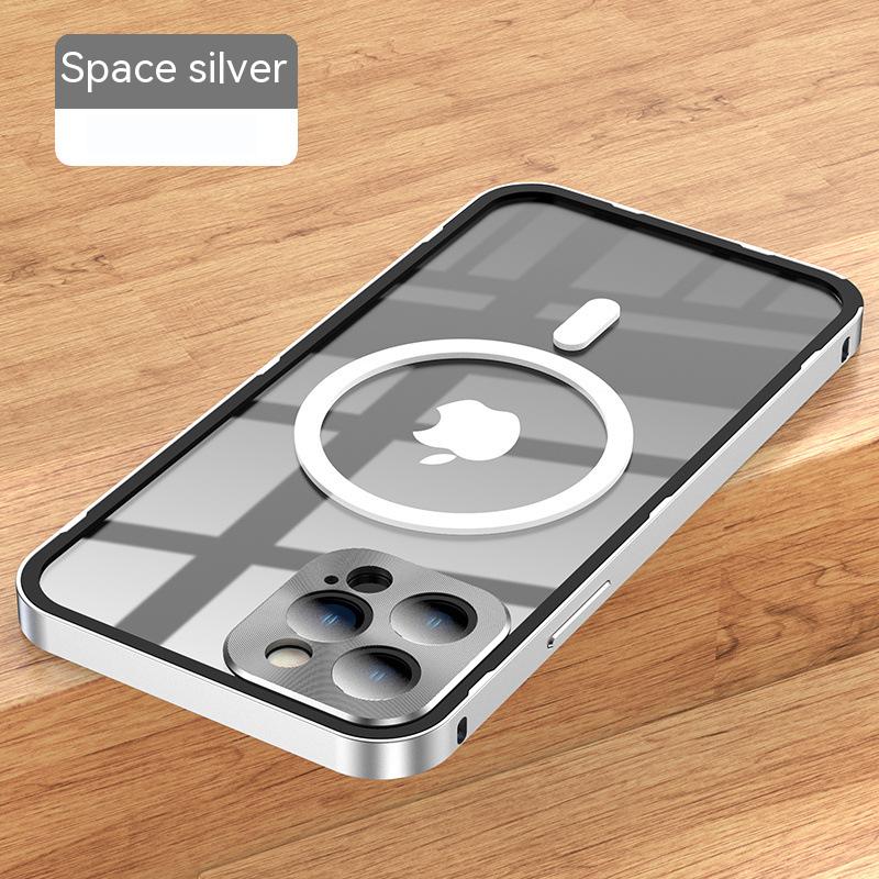 Wireless Charging Case For iphone 14 13 12 Pro Max Metal Aluminium alloy Glass ultrathin protective Magnetic Magsafe back cover