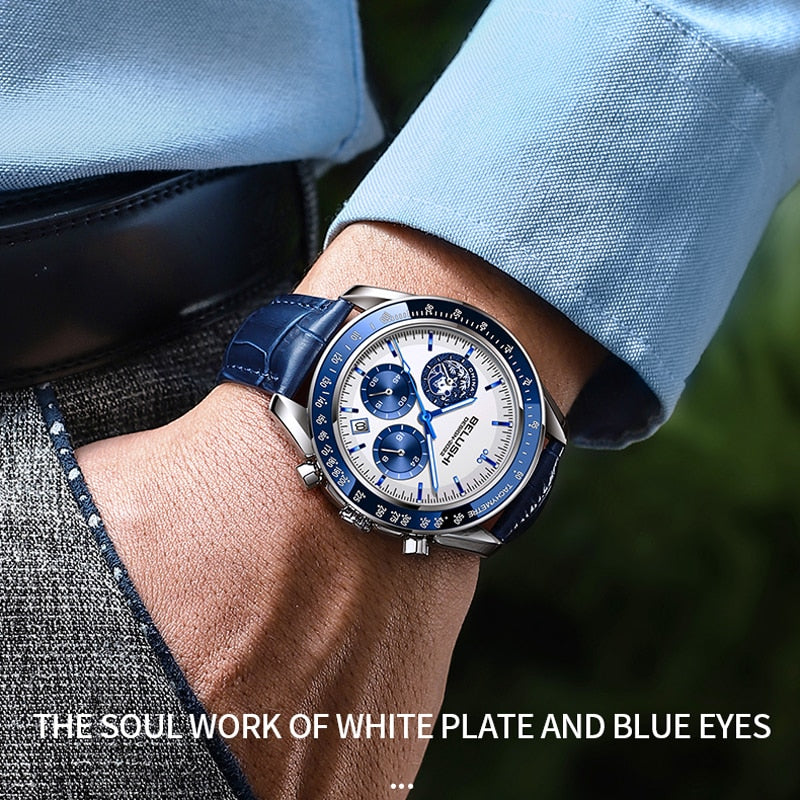 2022 New Mens Watch Top Brand Leather Wrist Watches For Men Waterproof Casual Sport Quartz Clock Fashion Watch Men Free Shipping