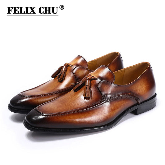 Size 6-13 Mens Tassel Loafers Handmade Genuine Leather Formal Shoes Party Wedding Man Dress Shoes Casual Shoe Male Footwear