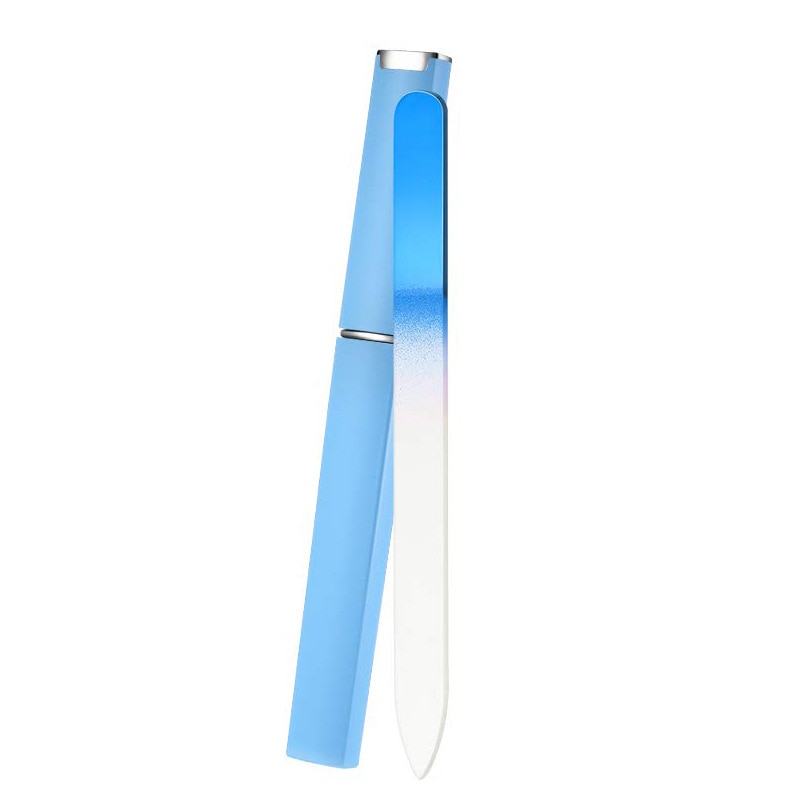 Premium Glass Nail File With Case, Crystal Nail File, Professional Salon Manicure Tool For Natural Nails Available On Both Sides