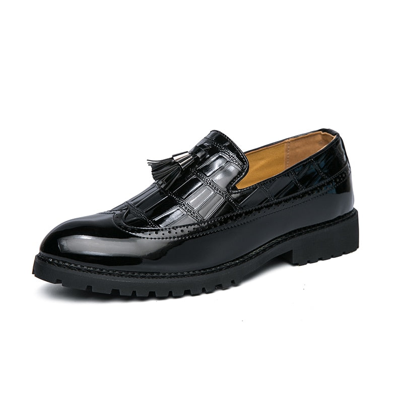 New Casual Loafers Men Leather Shoes, Fashion Wedding Party Shoes, Luxury Men Designer Business Flats Shoes Plus Size 38-47