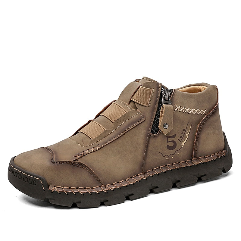 New Mens Genuine Leather Shoes Luxury Slip on Shoes Handmade Ankle Boots Comfortable Winter Fashion Moccasin Large Size 39-48