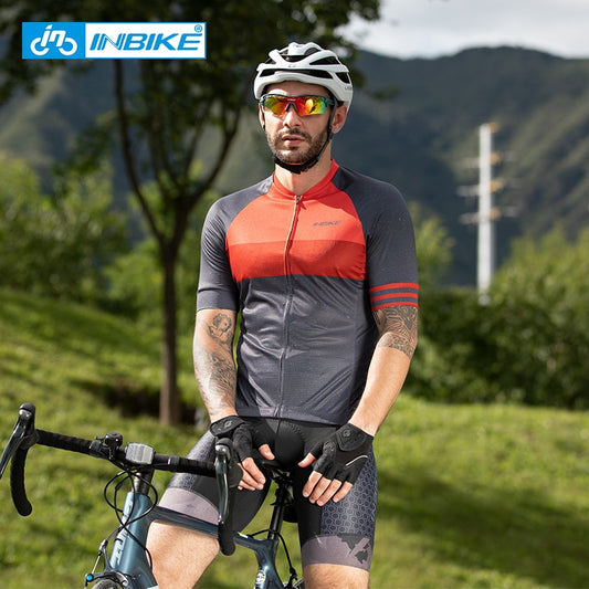 INBIKE Men Cycling Jersey Breathable MTB Bike Shirt Downhill Jersey Summer Pro Mountain Road Bicycle Short Sleeve Clothing JS008