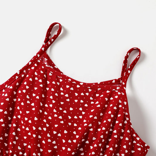 PatPat Valentine&#39;s Day Kid Girl Polka dots Layered Slip Dress