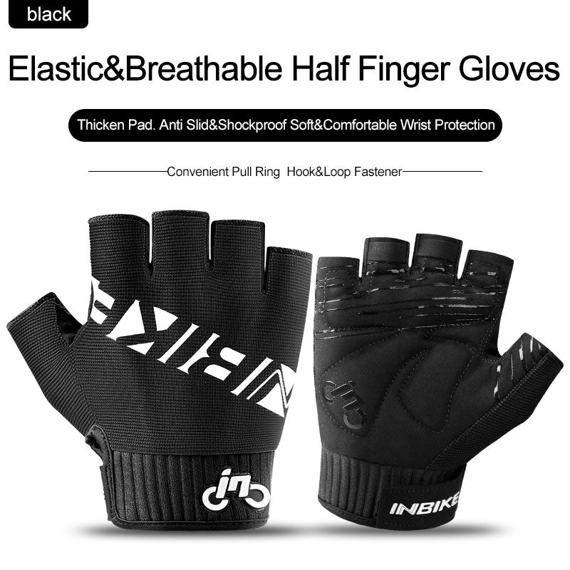 INBIKE 2023 Shockproof Cycling Gloves Fingerless MTB Bicycle Gloves Summer for Men Fitness Outdoor Sports Gym Bike Accessories