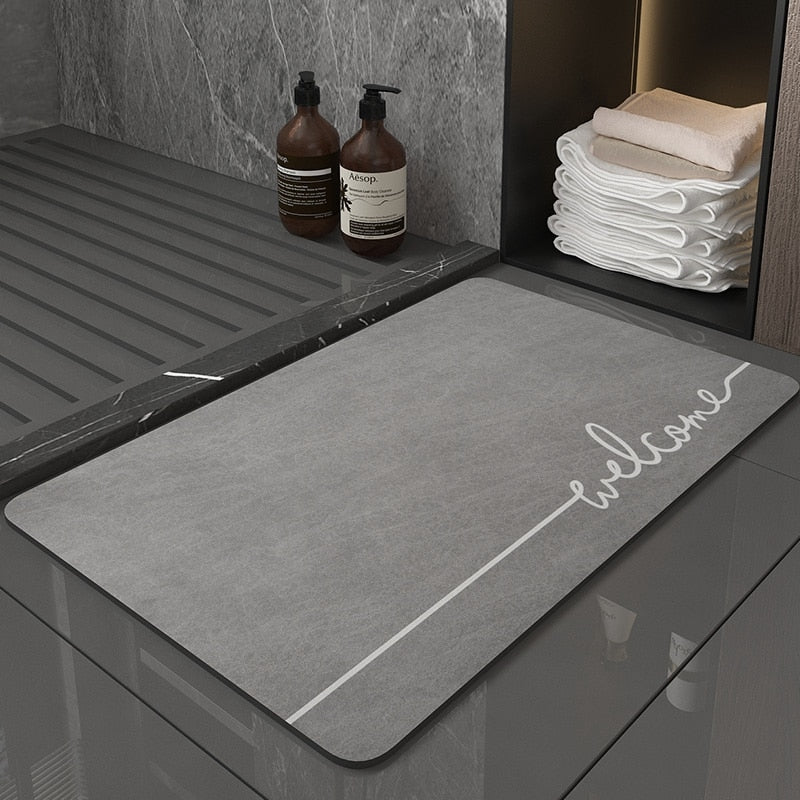 Super Absorbent Bath Mat Quick Drying Bathroom Rug Non-slip Entrance Doormat Nappa Skin Floor Mats Toilet Carpet Home Decor