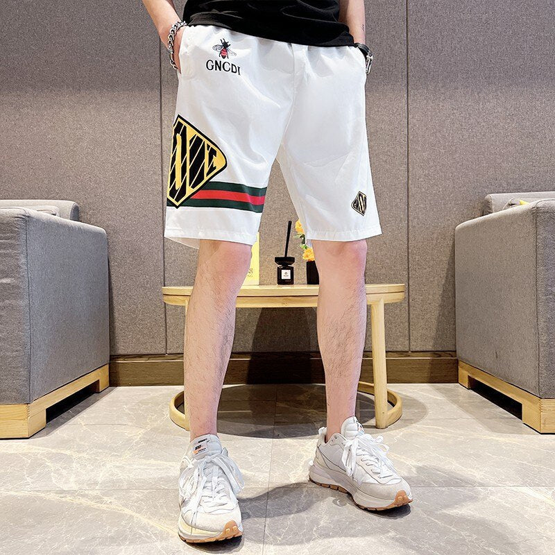 Men&#39;s Casual Five-point Pants Man Summer Quick-drying Loose Sports Shorts Trend Printing Trousers for Male Fashion Streetwear