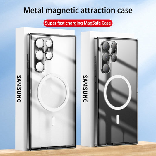 Magnetic Magsafe Case For Samsung Galaxy S23 S21 S22 Ultra NEW Metal aluminium alloy Glass frosted ultra-thin protective cover