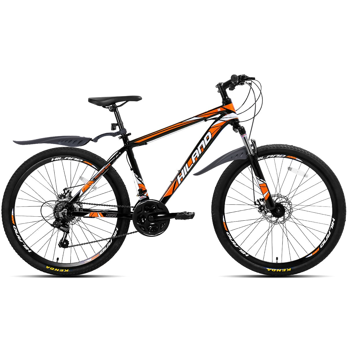 Hiland Mountain Bike 21 Speeds Drivetrain,Aluminum Frame 26 Inch Wheels Disc-Brake Spokes Men Women Men&#39;s MTB Bicycle