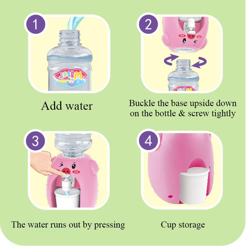 Mini Water Dispenser Baby Toy Drinking Water Hand Press Water Bottle Pump Cooler Lifelike Cute Children Cosplsy Props Home