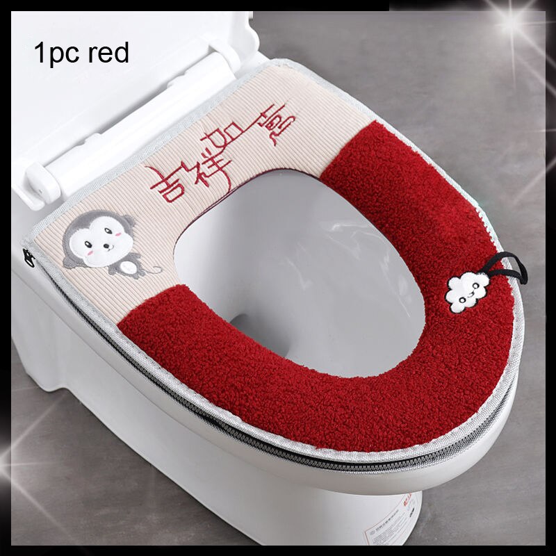 Toilet Seat Mat Set Bathroom Universal  2pcs/set Cushion+lid Cover Warm Soft Washable Closestool Seat Case Winter Pad Bidet Mats