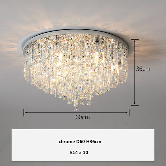 Modern Bedroom Crystals E14 Ceiling Lamp Lustre Lamp Steel Led Ceiling Lights Art Deco Led Chandelier Lighting Fixtures Lamp