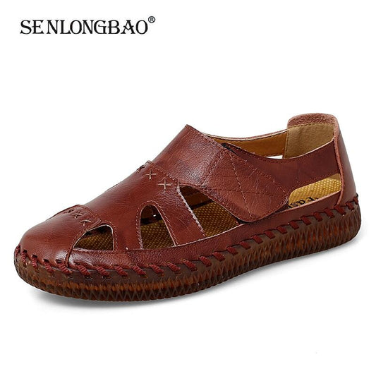 Hot Sale Summer Beach Men&#39;s Sandals Handmade Genuine Leather Sandals Outdoor Non-slip Wading Shoes Comfortable Men Casual Shoes
