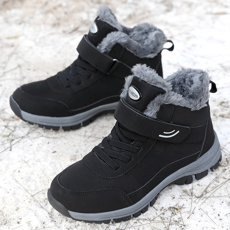 Super Warm Men Boots Winter Waterproof Platform Women Boots With Fur Outdoor Unisex Ankle Boots Men Sneakers Snow Boots Shoe