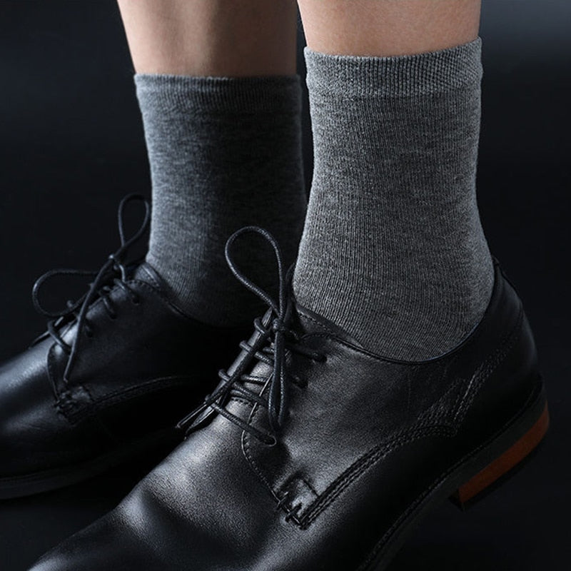 Box Pack Men&#39;s Cotton Socks 10Pairs/Box Black Business Men Socks Soft Breathable Summer Winter for Man Boy&#39;s Gift Size EUR39-45