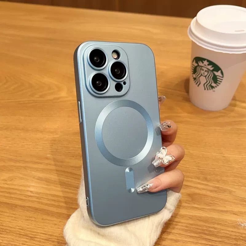 Luxury For Magsafe Magnetic Wireless Charging Matte Case for iPhone 14 13 12 11 Pro Max Plus Silicone Lens Shockproof Cover