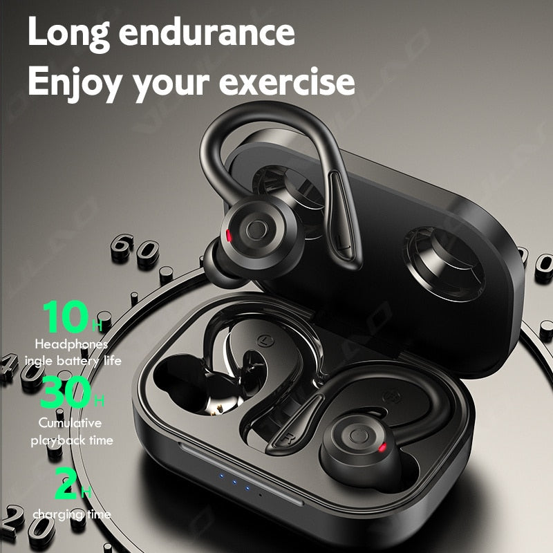Wireless Bluetooth Headphones Sports Waterproof TWS Bluetooth 5.1 Earphone HiFi Stereo Earbuds Noise Cancelling Headset With Mic