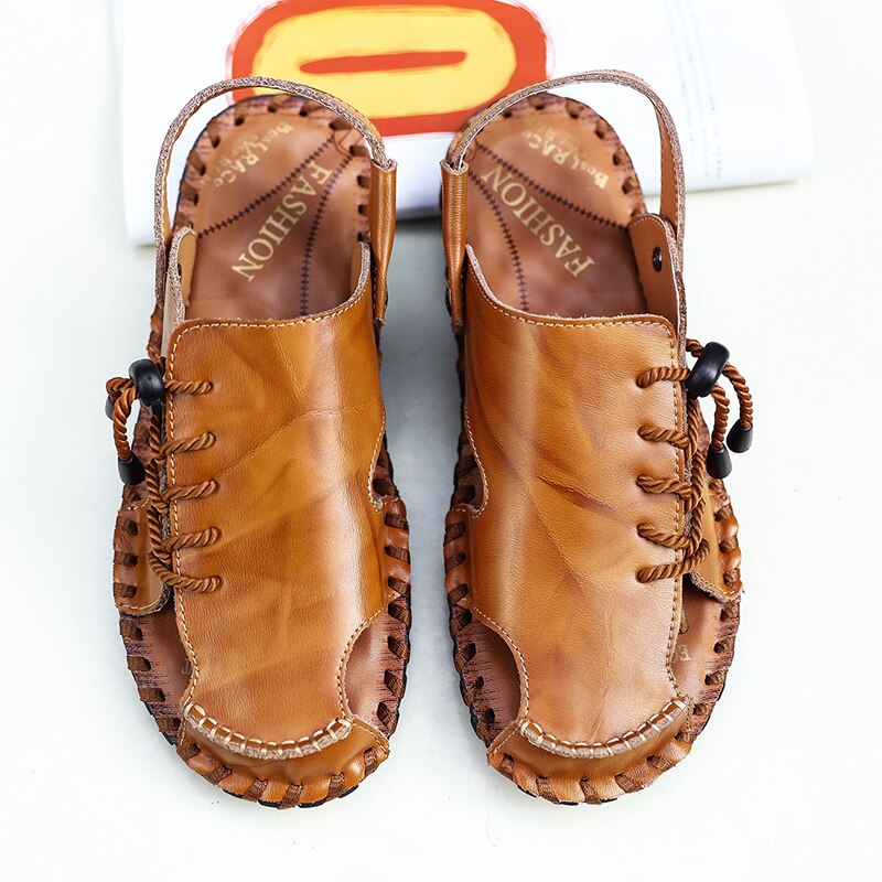 2022 New Summer Fashion Men Sandals Breathable Fishing Walking Trekking Beach Leather Leisure Casual Comfortable Outdoor Light