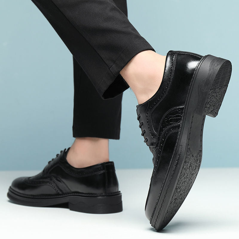 Fashion Men&#39;s oxfords shoes lace up brogue Luxury Tassels Formal Men Dress Office Wedding party Shoes Men Leather Shoes men