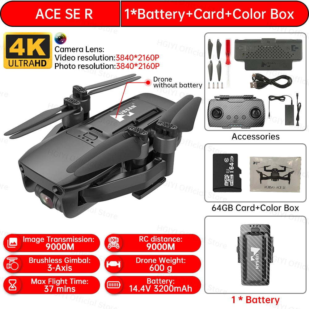 Hubsan ACE SE R GPS Drone 4k Profesional 5G WIFI 9km 3-Axis Gimbal Camera Brushless Motor RC Helicopter Quadcopter VS DJI Mini 2