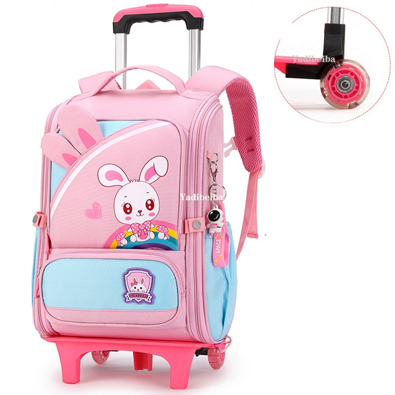 School Bag With Wheels For Boys Girls School Trolley Backpack For Girls Waterproof Wheeled Backpack For School Bags Trolley Bags