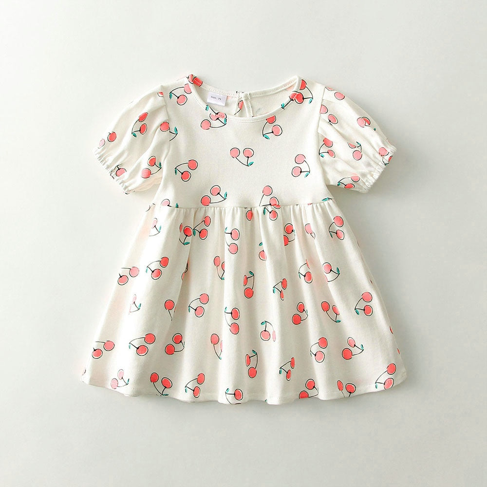 Fashion Girl Clothes Sets Summer Short Sleeve Sweatshirt Tops + Skirt 2Pcs for 1-5Y Kids Girl Clothing Sets Baby Clothes Outfits